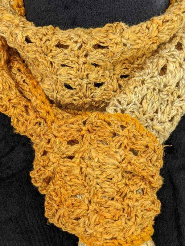Product image of  Amber Waves of Grain – Crocheted Scarf for Women for Spring-Summer