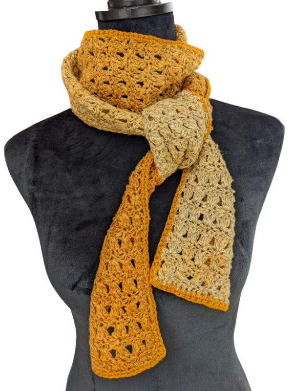 Product image of  Amber Waves of Grain – Crocheted Scarf for Women for Spring-Summer