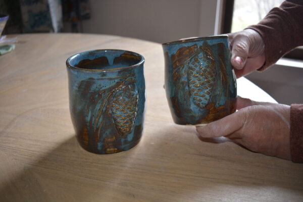 Made in Nevada Set of two pine cone cups