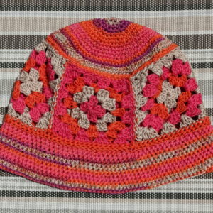 Made in Nevada Funkette – Crocheted Bucket Hat With Granny Squares