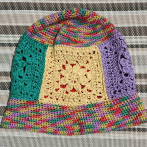 Made in Nevada Garden – Crocheted Hat With Granny Squares