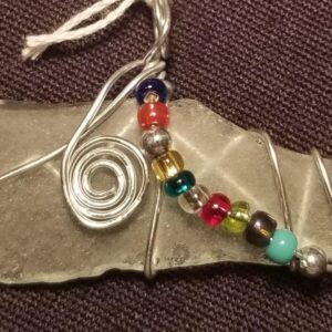 Made in Nevada Multi-colored beads plus swirl glass pendant