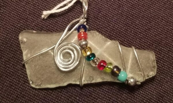 Made in Nevada Multi-colored beads plus swirl glass pendant