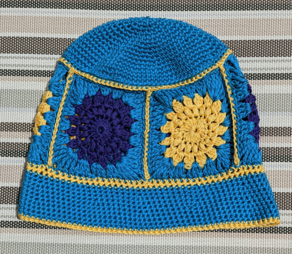 Royal – Crocheted Hat With Granny Squares – Made in Nevada