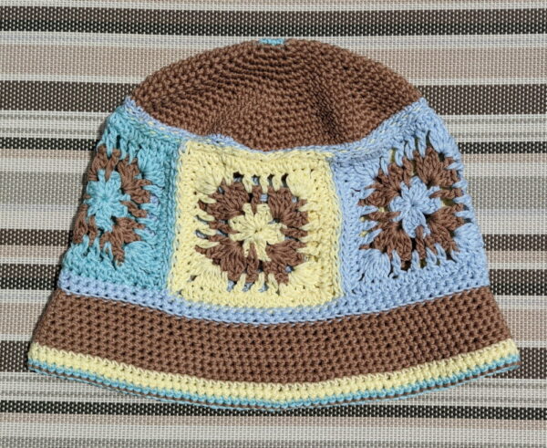 Made in Nevada Surfer – Crocheted Bucket Hat With Granny Squares