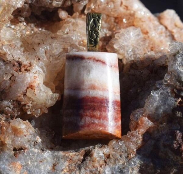 Made in Nevada Nevada Banded Calcite and Travertine Pendant