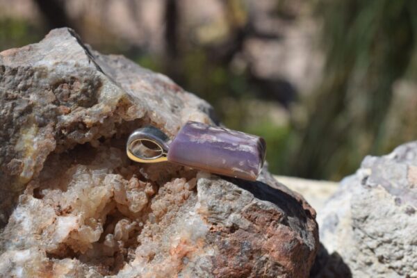 Product image of  Nevada Purple Jasper Pendant w Silver Plated Bail!