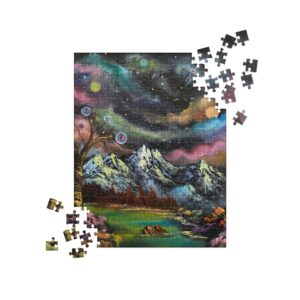 Made in Nevada Jigsaw – Psychedelic – Landscape Painting Printed on Puzzle by Paint With Josh