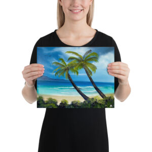 Product image of  Poster Print – Paradise Beach Seascape by Paint With Josh