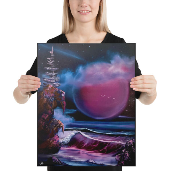 Made in Nevada Canvas Print – Blood Moon Beach by Paint With Josh
