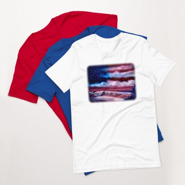 Product image of  Clothing – American Flag Patriotic Unisex t-shirt by PaintWithJosh