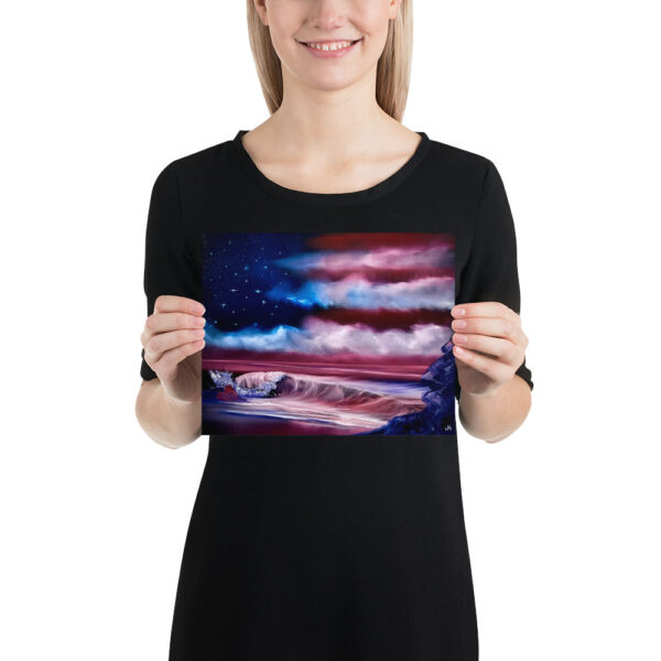 Made in Nevada Poster Print Memorial Beach – American Flag USA Seascape Poster by PaintWithJosh