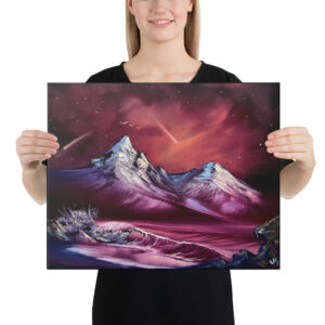 Made in Nevada Canvas Print – Crimson Shores Seascape by PaintWithJosh