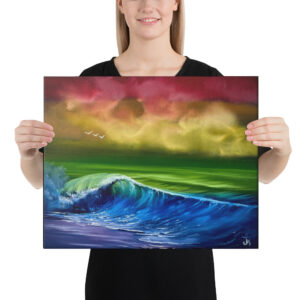 Made in Nevada Canvas Print – Pride Flag Rainbow Seascape by PaintWithJosh