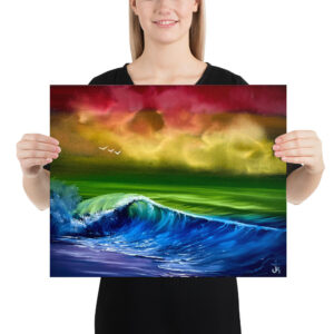 Made in Nevada Poster Print – Pride Flag Seascape by PaintWithJosh