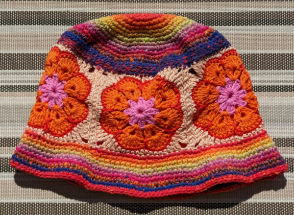 Made in Nevada Brillie – Crocheted Hat With Granny Squares