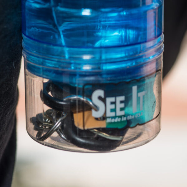 Product image of  Seeit® Blue Portable Bottle Holder with Clear Detachable Container