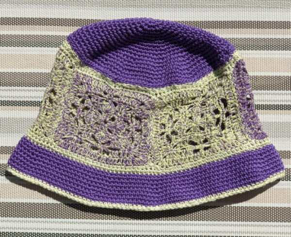 Made in Nevada Veggie – Crocheted Hat With Granny Squares