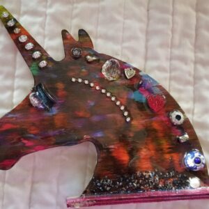 Made in Nevada Unicorn – wooden, stands upright, 2-sided design