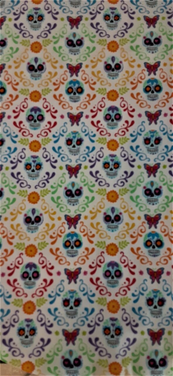 Product image of  Sugar Skulls on White Steering Wheel Cover