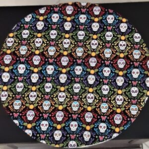 Product image of  Sugar Skulls on Black Steering Wheel Cover