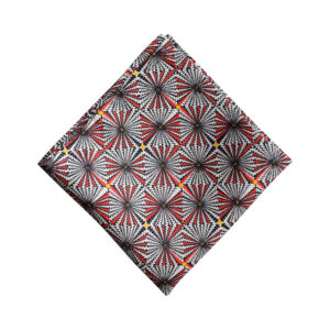 Made in Nevada Red, white and black geometric design pocket square