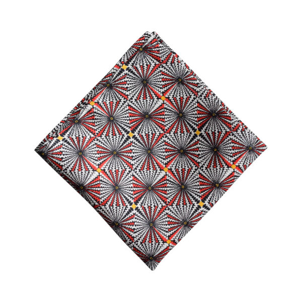 Product image of  Red, white and black geometric design pocket square