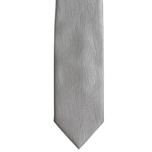 Made in Nevada Grey necktie with silver wavy design