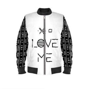 Made in Nevada Duality Gear, Love Me, Black & White Mudcloth, Men’s Bomber Jacket