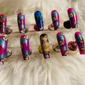 Product image of  L and S Themed Long Press On Nails Size Medium