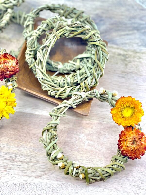 Product image of  Summer Harvest, Sweetgrass Wreath Ornaments, 4”