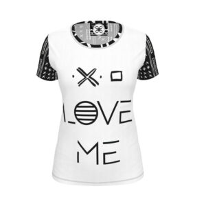 Product image of  Duality Gear, Love Me, Black & White Mudcloth, Ladies Jersey T-Shirt