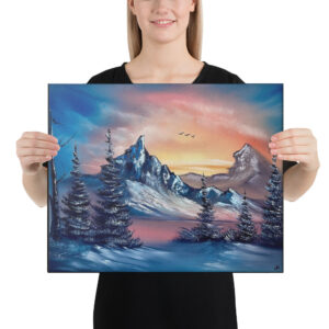 Product image of  Canvas Print – Sunrise Mountain 3 Expressionism Landscape by PaintWithJosh