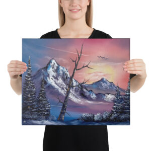 Product image of  Canvas Print – Sunrise Mountain 4 – Expressionism Landscape by PaintWithJosh