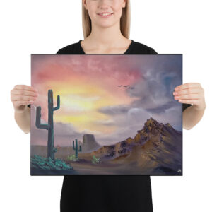 Made in Nevada Canvas Print – Desert Sunrise Landscape by PaintWithJosh