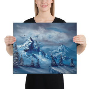 Made in Nevada Canvas Print – Cold Blue Winter – Expressionism Landscape by PaintWithJosh