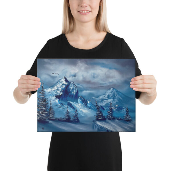 Product image of  Canvas Print – Cold Blue Winter – Expressionism Landscape by PaintWithJosh