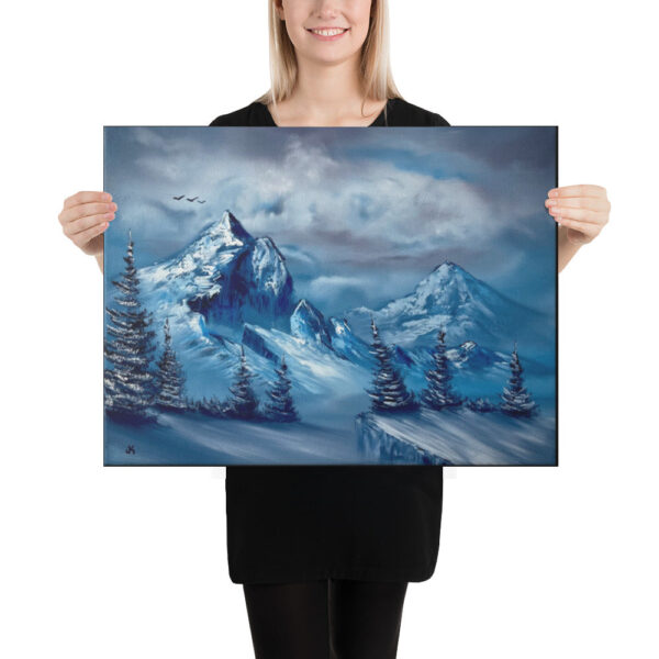 Product image of  Canvas Print – Cold Blue Winter – Expressionism Landscape by PaintWithJosh