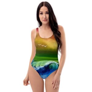 Made in Nevada Pride Flag One-Piece Swimsuit by PaintWithJosh