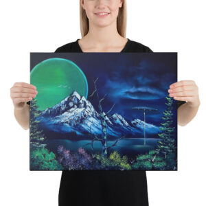 Made in Nevada Canvas Print – UFO Exploration Peak – Expressionism Landscape by PaintWithJosh