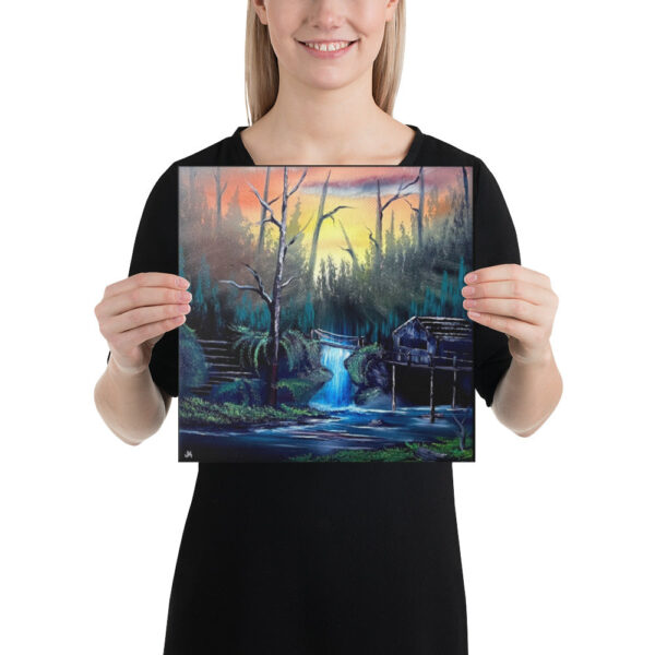 Product image of  Canvas Print – Desolate Oasis – Sunrise Forest Expressionism Landscape by PaintWithJosh