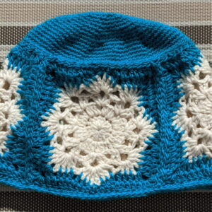 Made in Nevada Big Blue – Crocheted Hat With Granny Squares