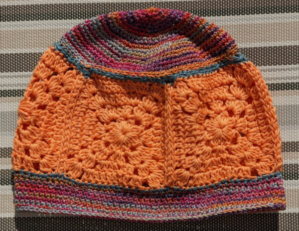 Made in Nevada Calpoppy – Crocheted Hat With Granny Squares