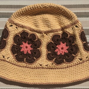 Made in Nevada Camel – Crocheted Hat With Granny Squares