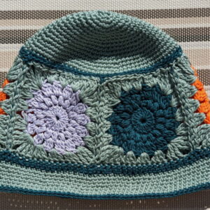 Made in Nevada Sage – Crocheted Hat With Granny Squares