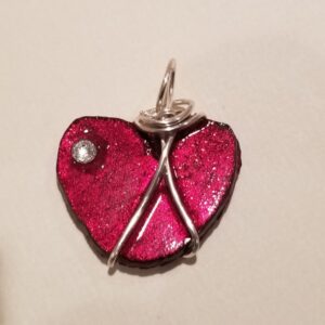 Product image of  Heart pendant – small metal, Christmas red