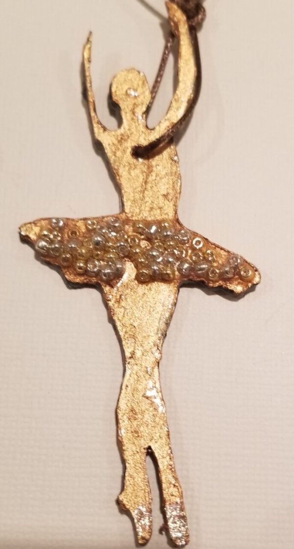 Product image of  Metal gold ballet dancer ornament