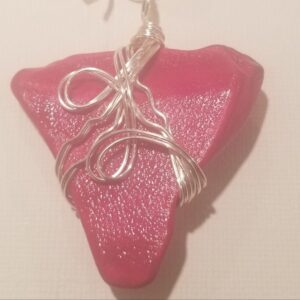 Made in Nevada Red Triangular Pottery Pendant, 2-wire