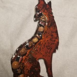 Product image of  Coyote – metal art with beads adornment
