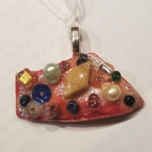 Made in Nevada Beach Pottery 3D Pendant – Colorful!